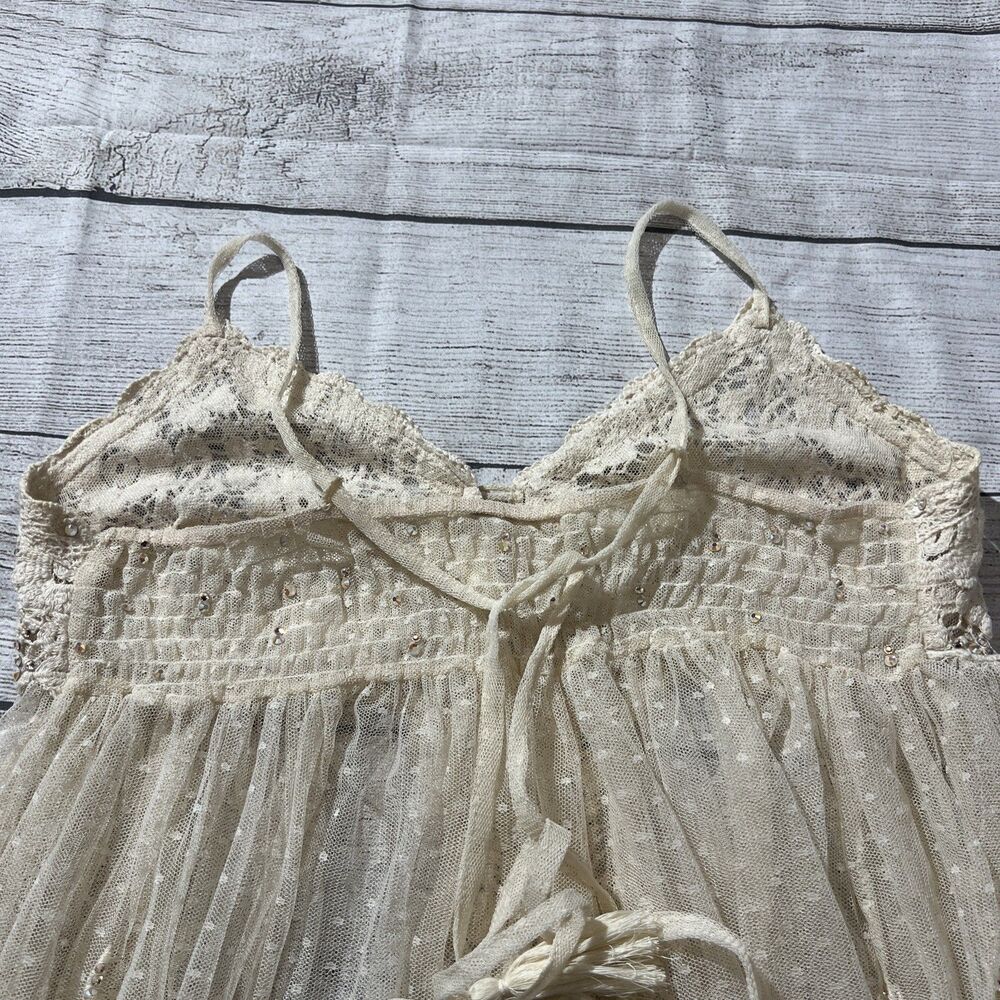Rare Vintage Free People Say Hello to Heaven Lace Dots Crochet Slip Dress XS - Picture 5 of 13